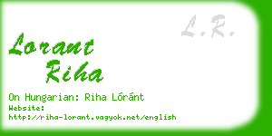 lorant riha business card