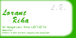 lorant riha business card